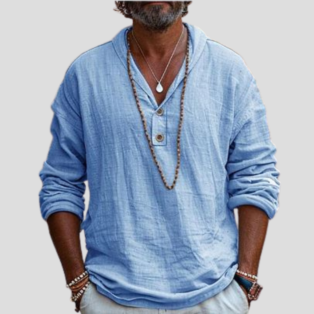 Men's Linen Long Sleeve Shirt Casual
