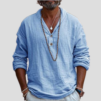 Men's Linen Long Sleeve Shirt Casual