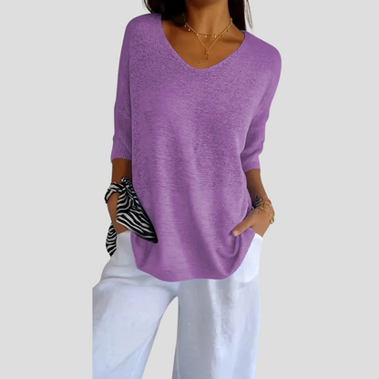 Women's Knit V-Neck Casual