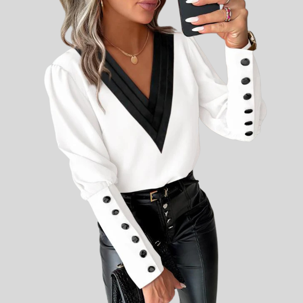 Women's Gigot Sleeve Blouse Casual Cotton