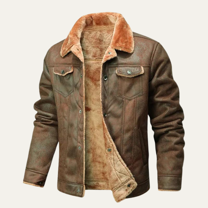 Men's Shearling Leather Biker Jacket