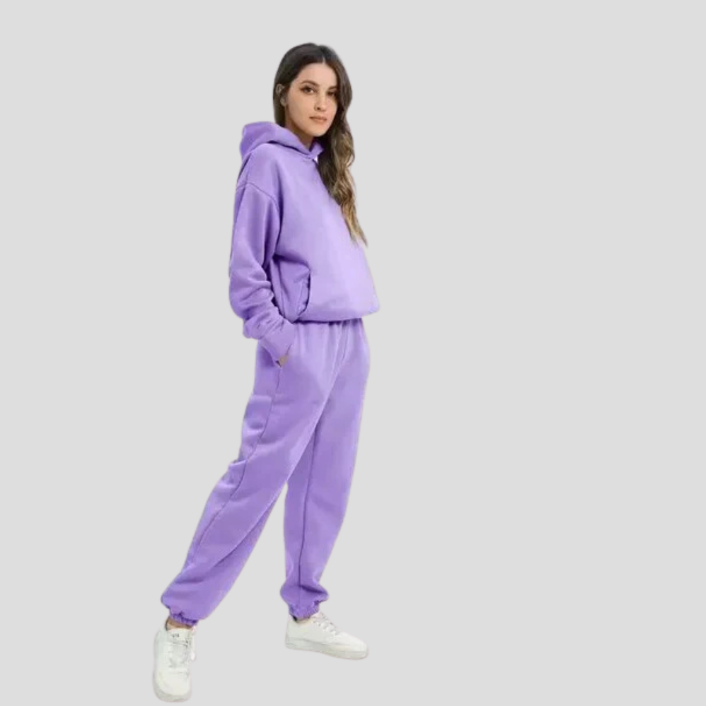 Women's Relaxed Hoodie Jogger Set Winter Loungewear