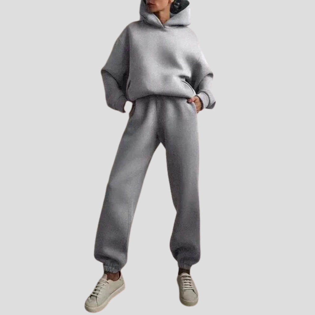 Women's Relaxed Hoodie Jogger Set Cotton Lounge Wear