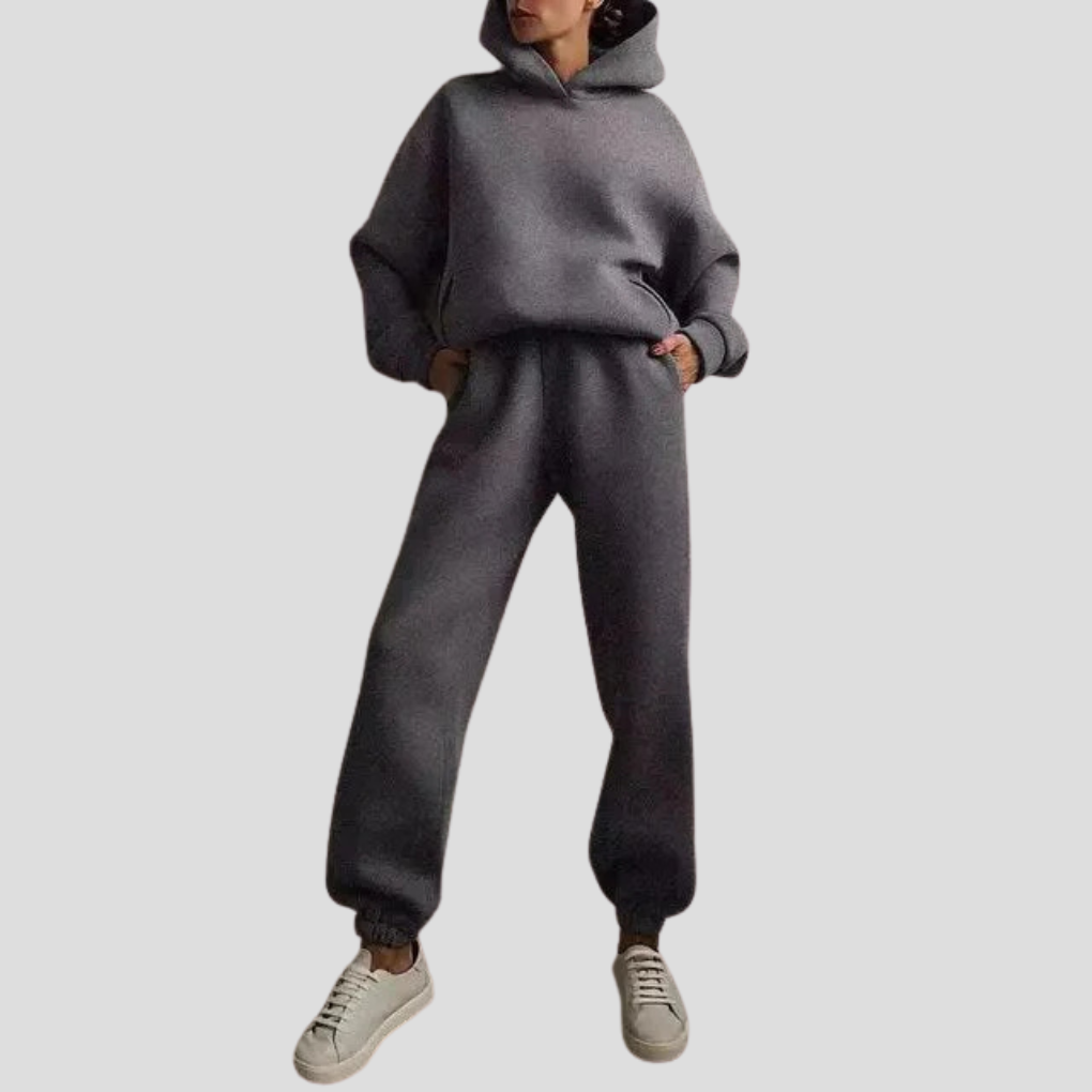 Women's Relaxed Hoodie Jogger Set Cotton Lounge Wear