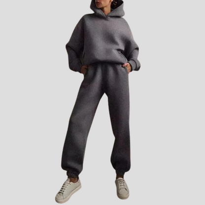 Women's Relaxed Hoodie Jogger Set Cotton Lounge Wear