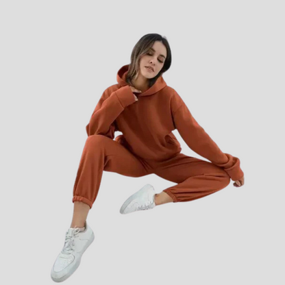 Women's Relaxed Hoodie Jogger Set Winter Loungewear