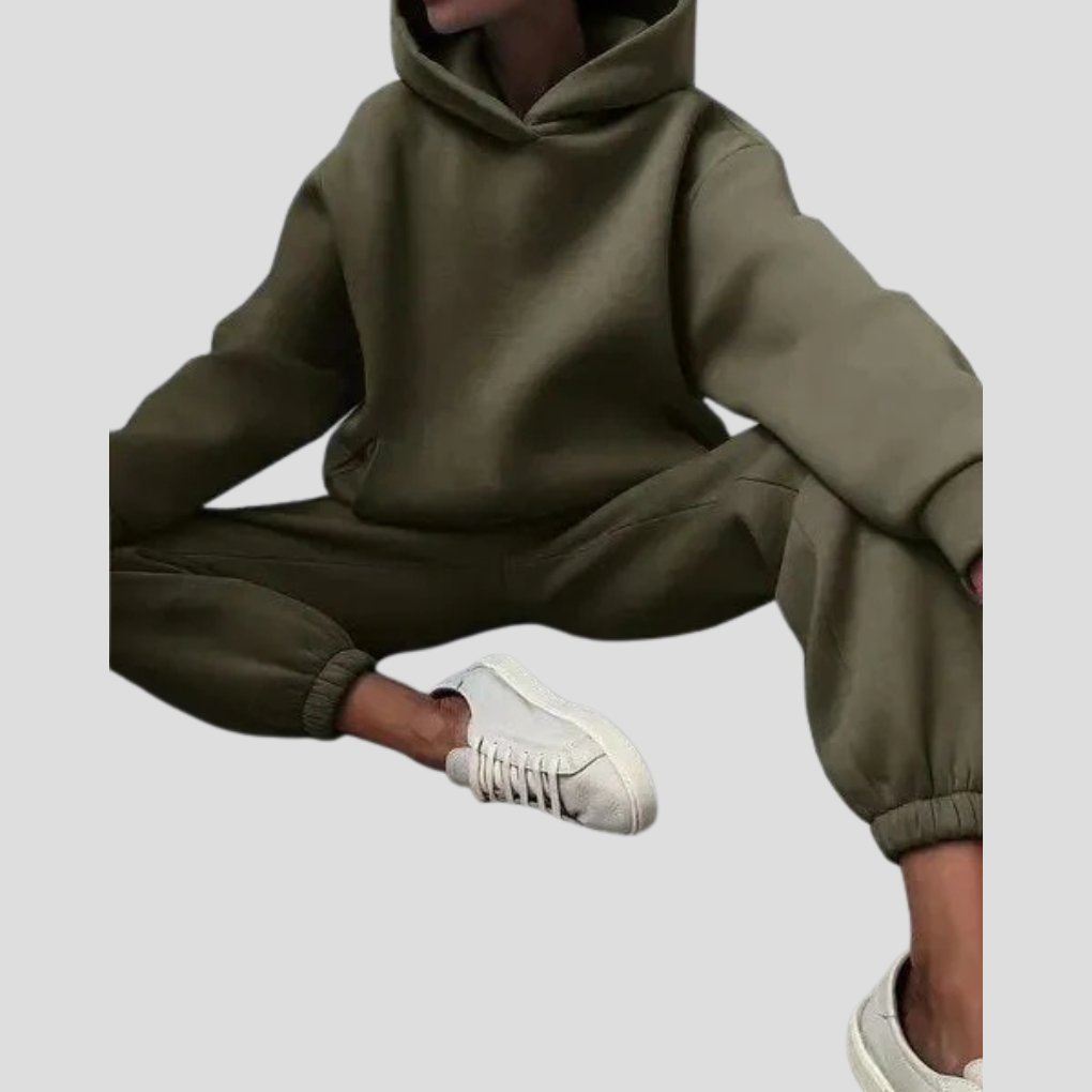 Women's Relaxed Hoodie Jogger Set Winter Loungewear