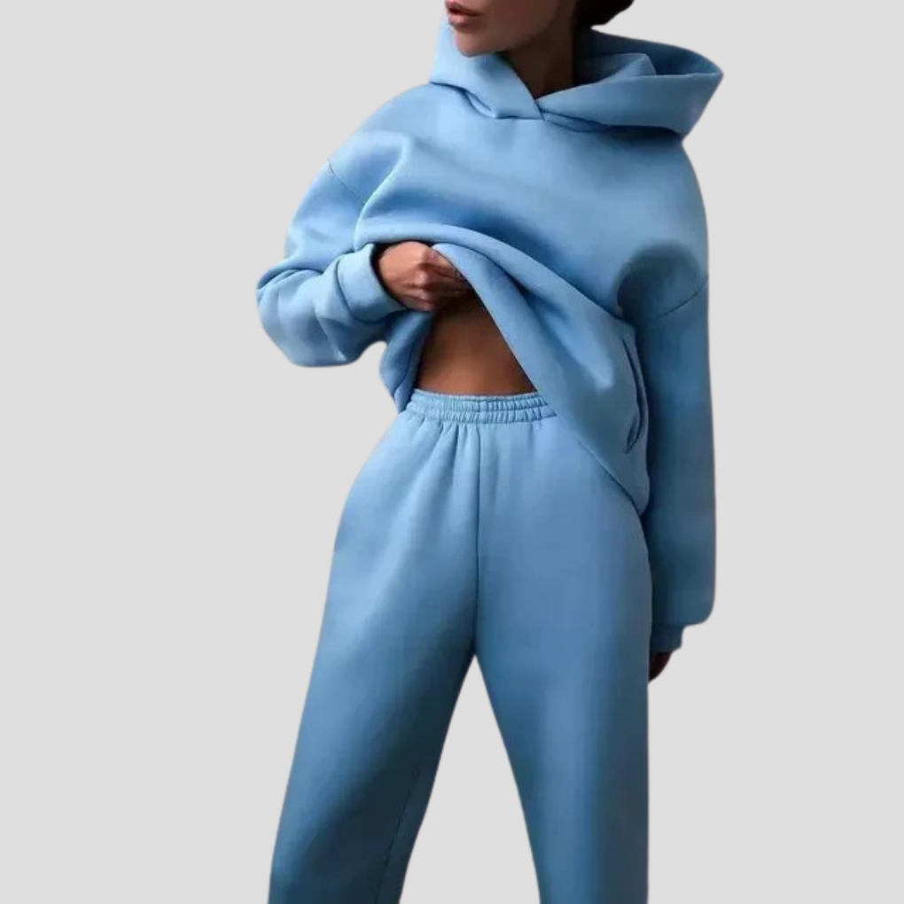 Women's Relaxed Hoodie Jogger Set Winter Loungewear