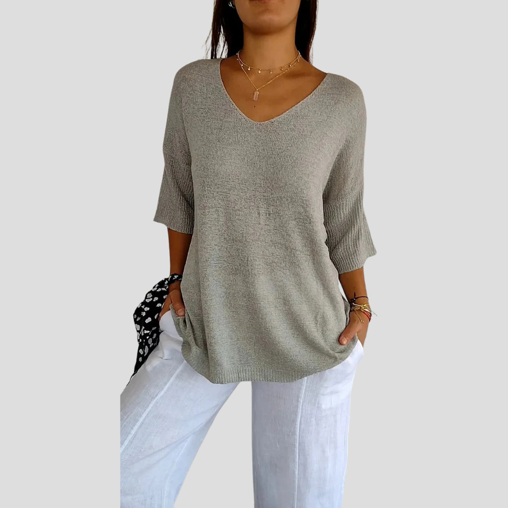 Women's Knit V-Neck Casual