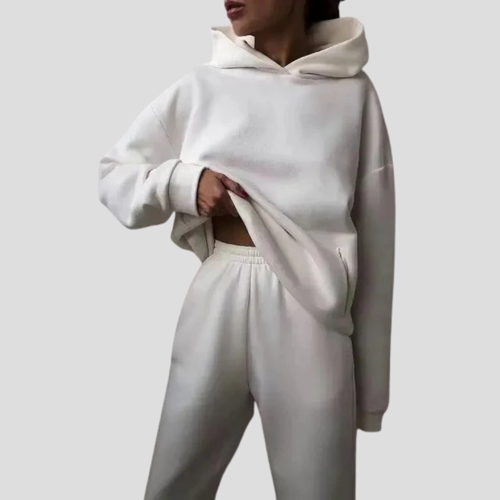 Women's Relaxed Hoodie Jogger Set Winter Loungewear