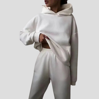 Women's Relaxed Hoodie Jogger Set Winter Loungewear