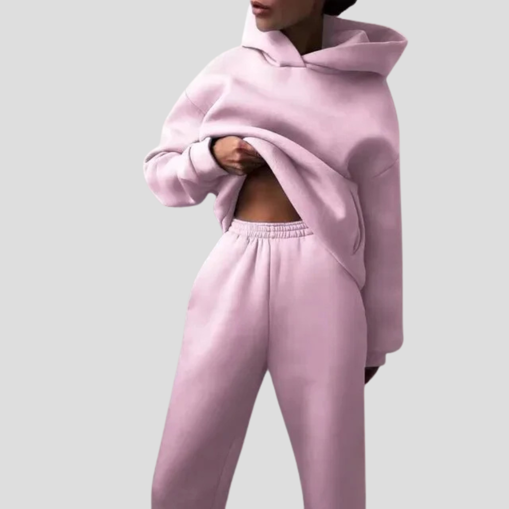 Women's Relaxed Hoodie Jogger Set Winter Loungewear