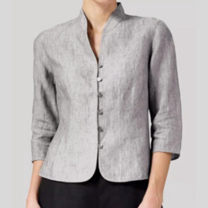 Women's Stand Collar Blouse Chic Details - Vonnera