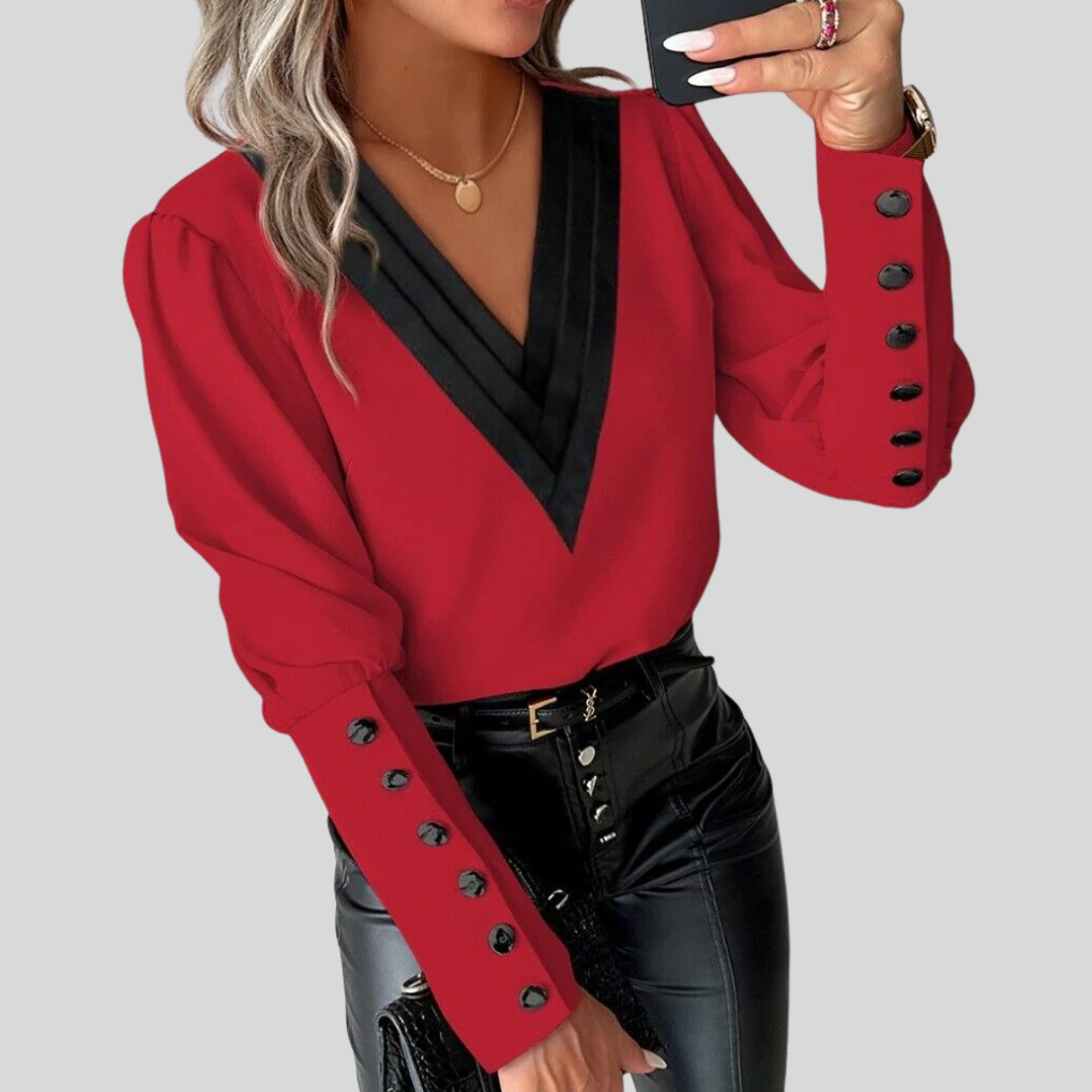 Women's Gigot Sleeve Blouse Casual Cotton - Vonnera