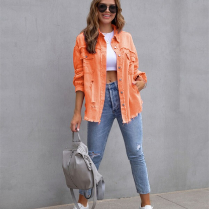 Women's Collared Button Front Jacket