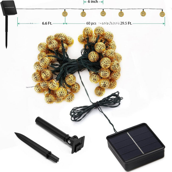 Moroccan Style Solar String Lights Water Resistant