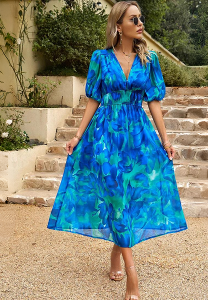 Women's Floral Print Midi Dress
