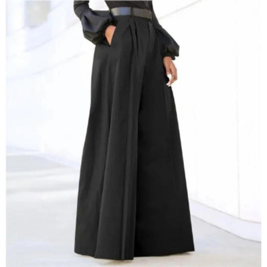 Women's Wide Leg Trousers Relaxed Fit Solid Color - Vonnera