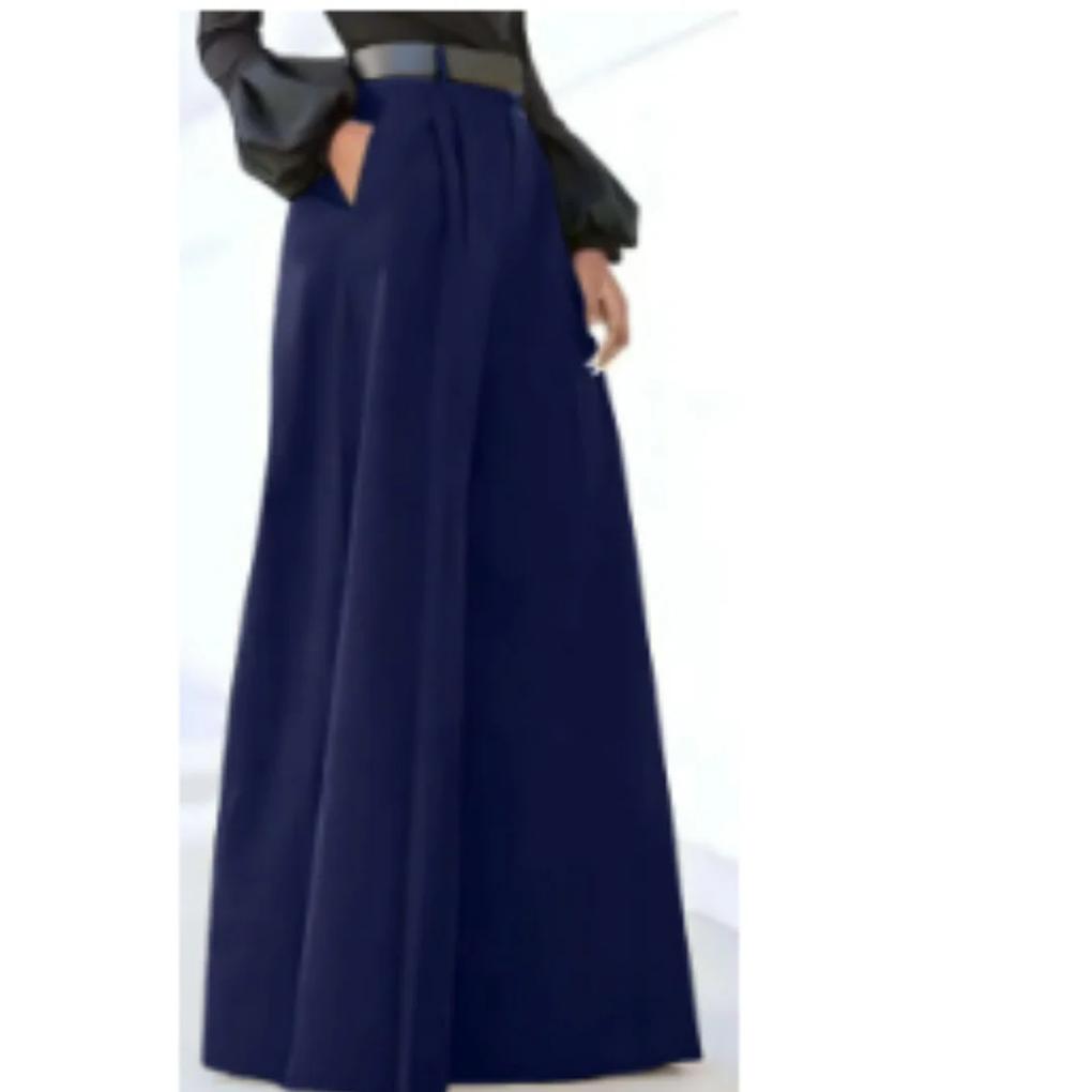 Women's Wide Leg Trousers Relaxed Fit Solid Color