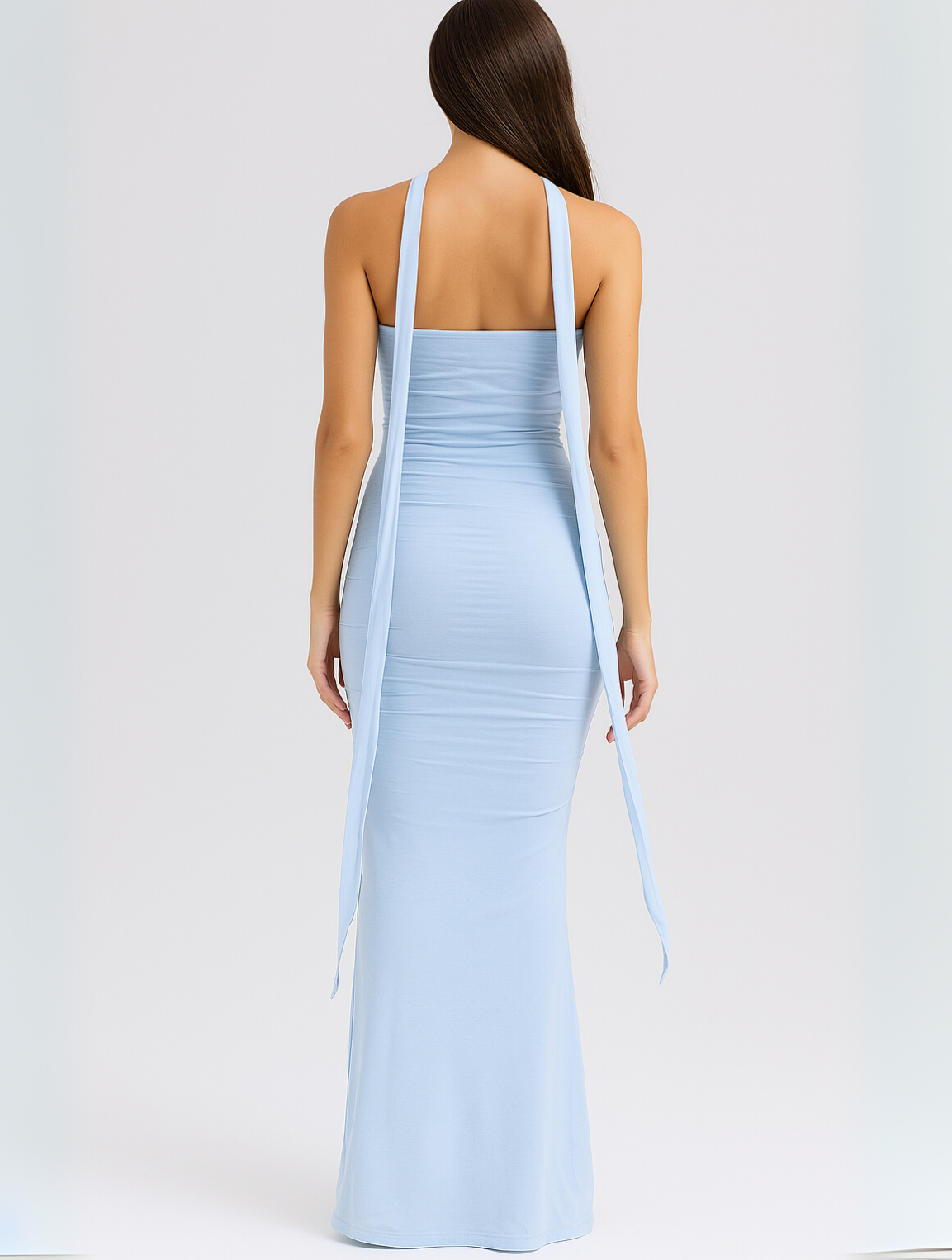 Women's Strapless Choker Dress Elegant