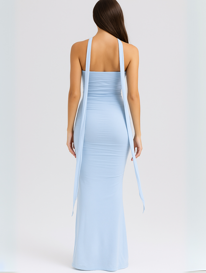 Women's Strapless Choker Dress Elegant