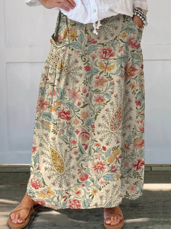 Women's Floral Print Pocket Skirt - Vonnera