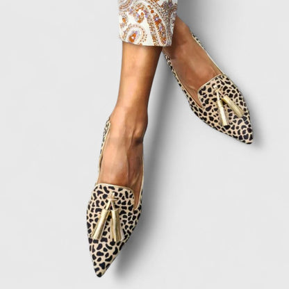 Women's Pointed Toe Animal Print Loafers