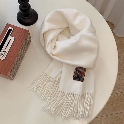 Men's Merino Cashmere Scarf White