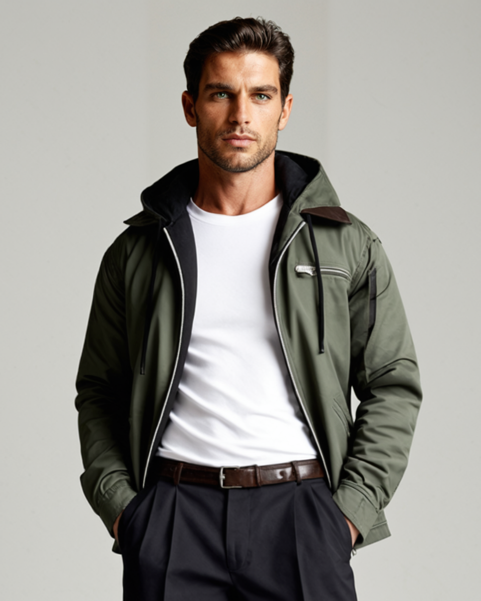 Men's Fleece Lined Hooded Winter Jacket - Vonnera