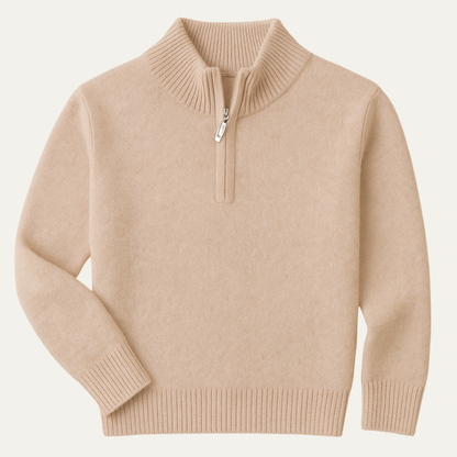 Men's Wool Quarter Zip Sweater Soft Knit