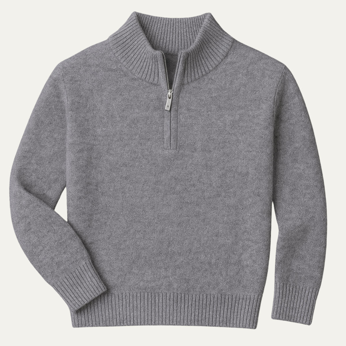 Men's Wool Quarter Zip Sweater Soft Knit