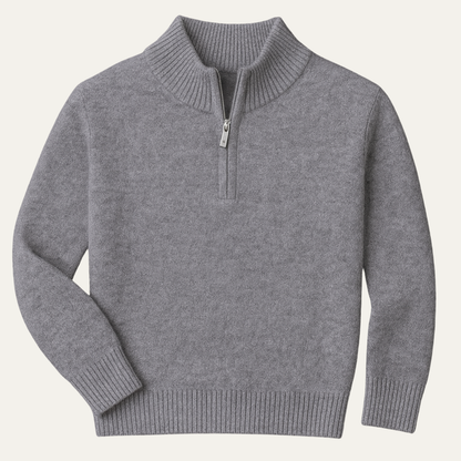 Men's Wool Quarter Zip Sweater Soft Knit