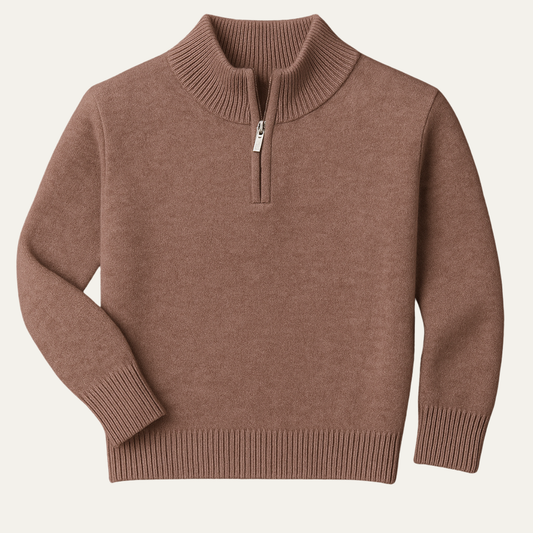 Men's Wool Quarter Zip Sweater Soft Knit - Vonnera