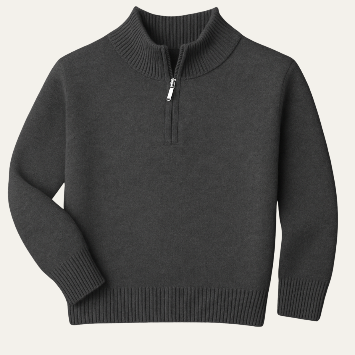 Men's Wool Quarter Zip Sweater Soft Knit