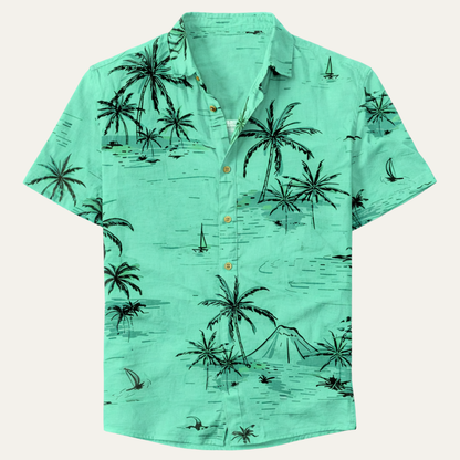 Men's Hawaiian Shirt Tropical Coconut Print - Vonnera