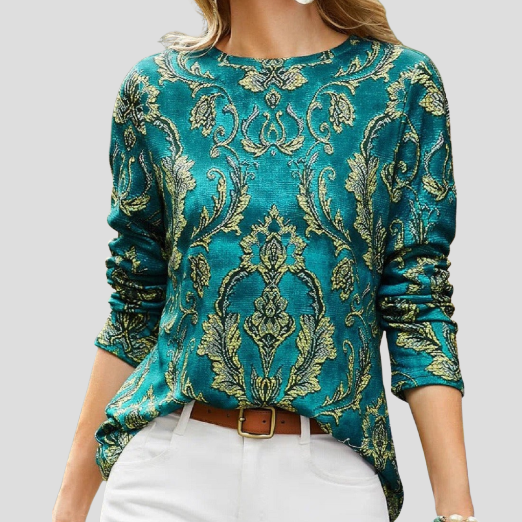 Women Green Long Sleeve Blouse - Vonnera