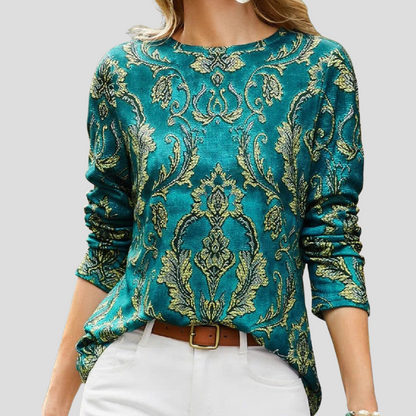 Women Green Long Sleeve Blouse - Vonnera