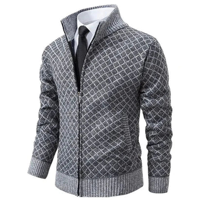 Men's Zip Front Cardigan Stand Collar