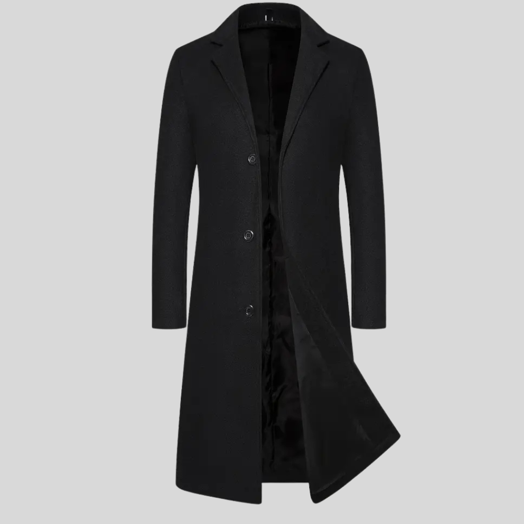Men's Long Overcoat Classic Wool Winter Coat - Vonnera