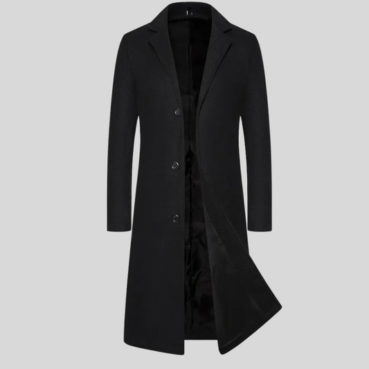 Men's Long Overcoat Classic Wool Winter Coat - Vonnera