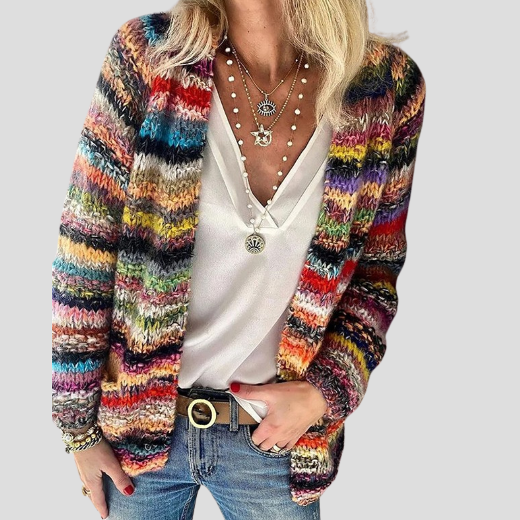 Women's Long-Sleeve Stripe Cardigan - Vonnera