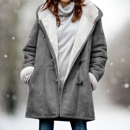 Women's Mid-Length Coat With Front Pockets