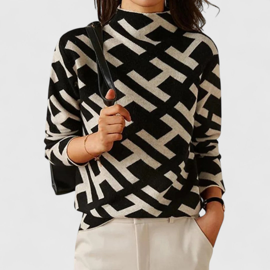 Women's Knit Sweater Modern Pattern - Vonnera
