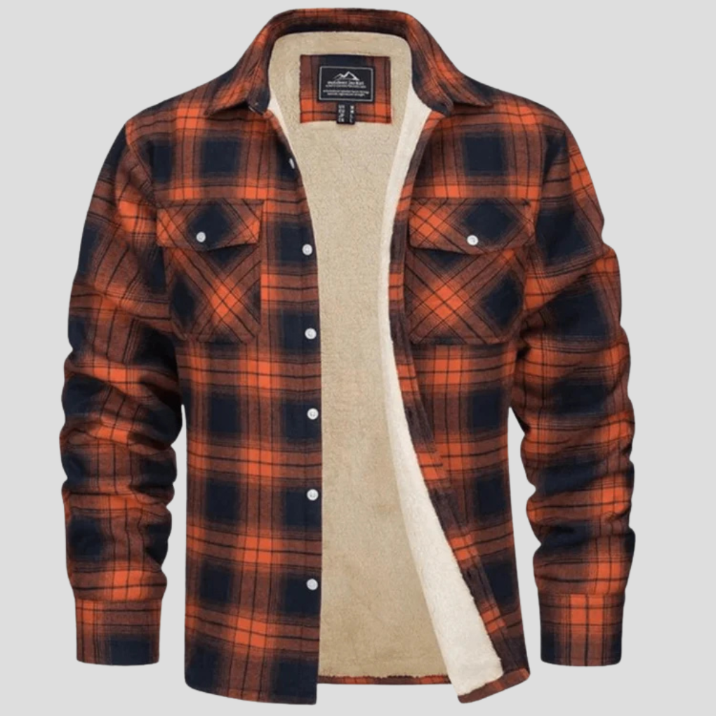 Men's Plaid Fleece Lined Jacket - Vonnera