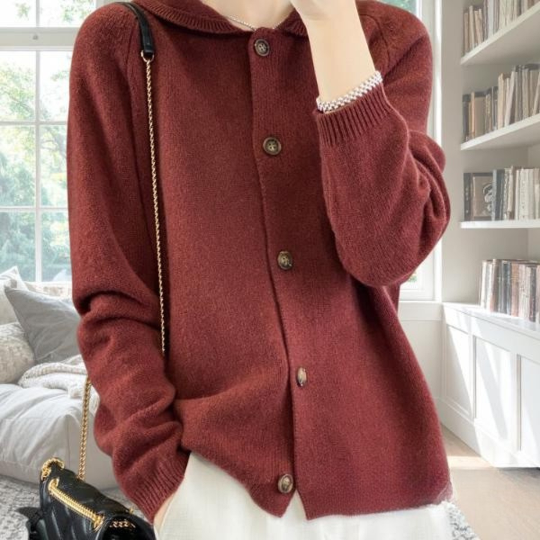 Women's Collared Button Cardigan Long Sleeve