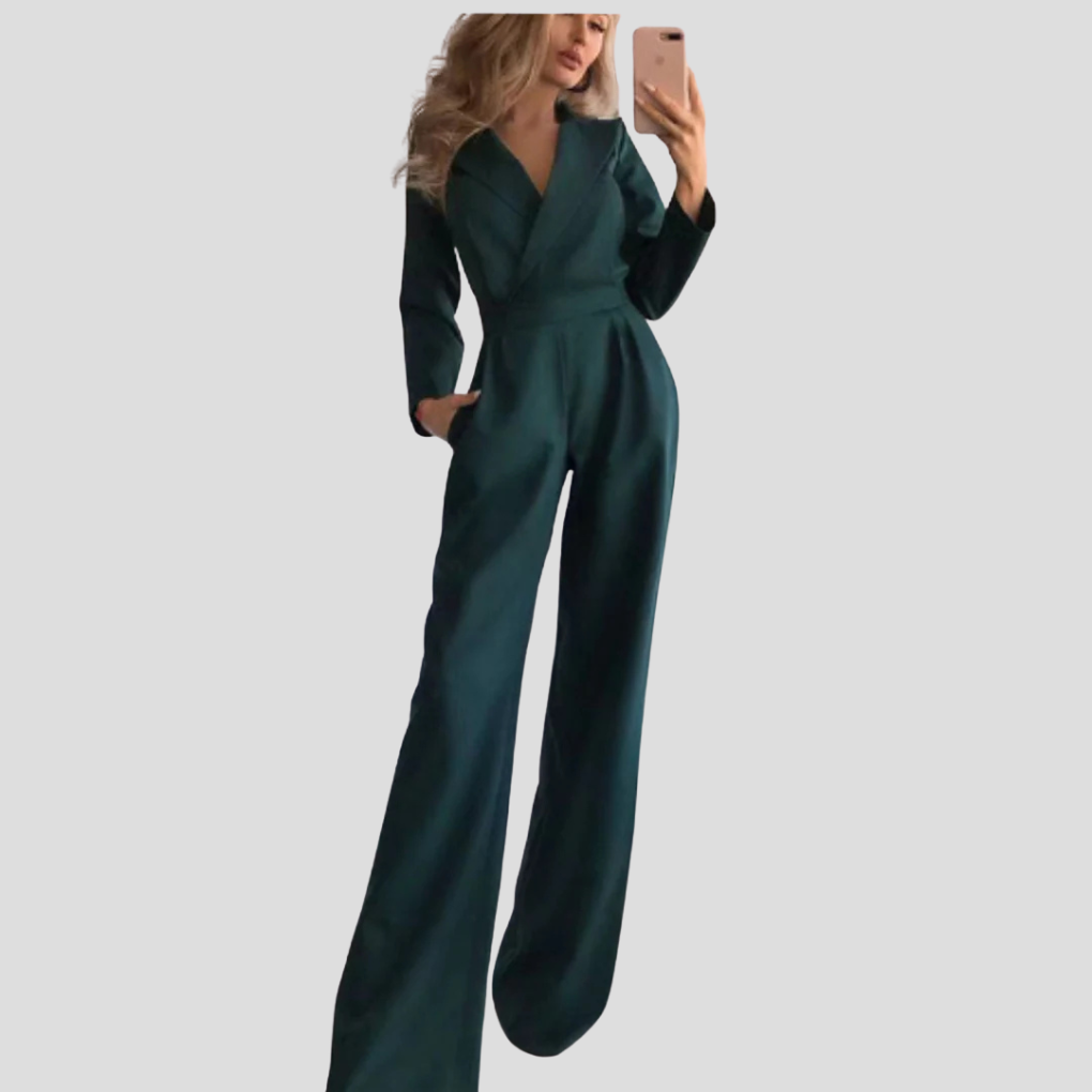 Women's Wide Strap Jumpsuit Sleek Silhouette - Vonnera
