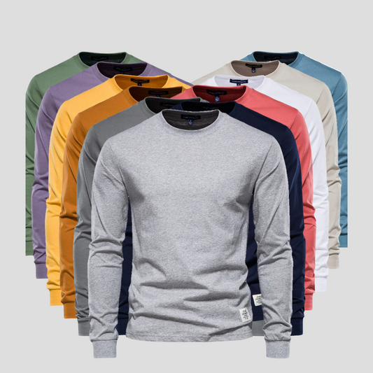 Men's Long Sleeve Round Neck Classic Shirt - Vonnera
