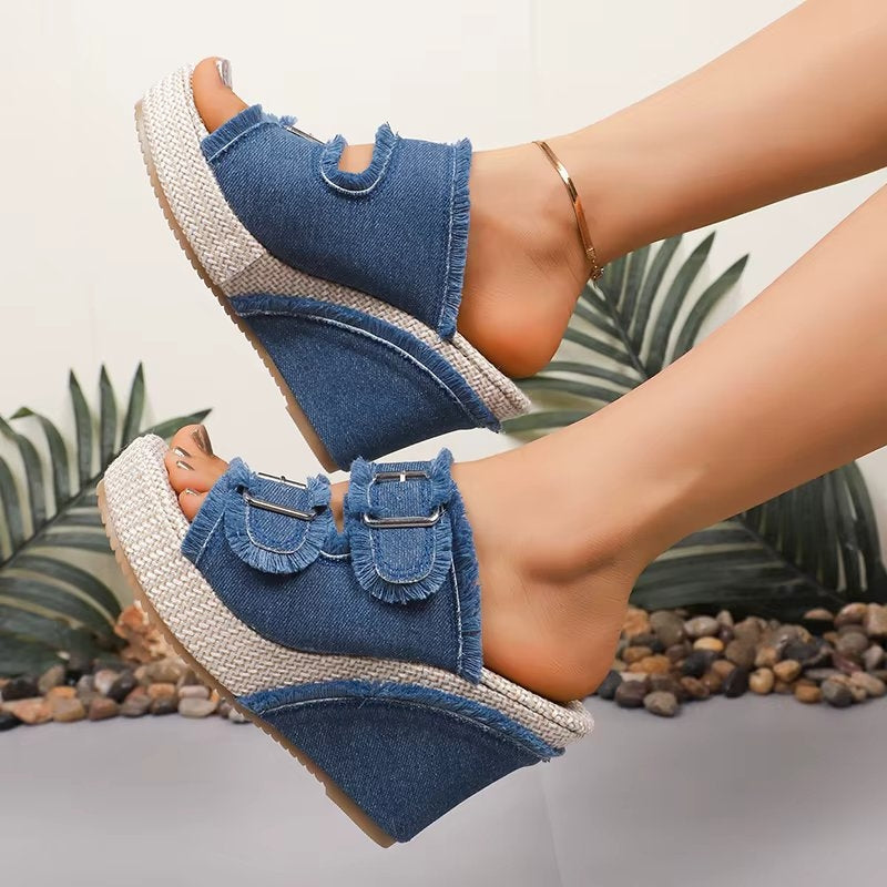 Women's Wedge Sandals Adjustable Buckle - Vonnera