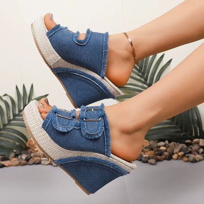 Women's Wedge Sandals Adjustable Buckle - Vonnera