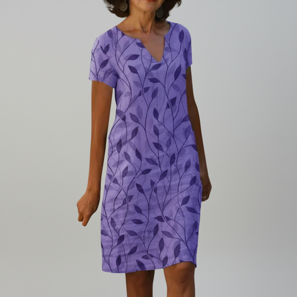 Women V Neck Midi Dress - Vonnera